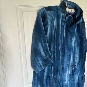 Chico's Tie-Dye Blue Utility Jacket